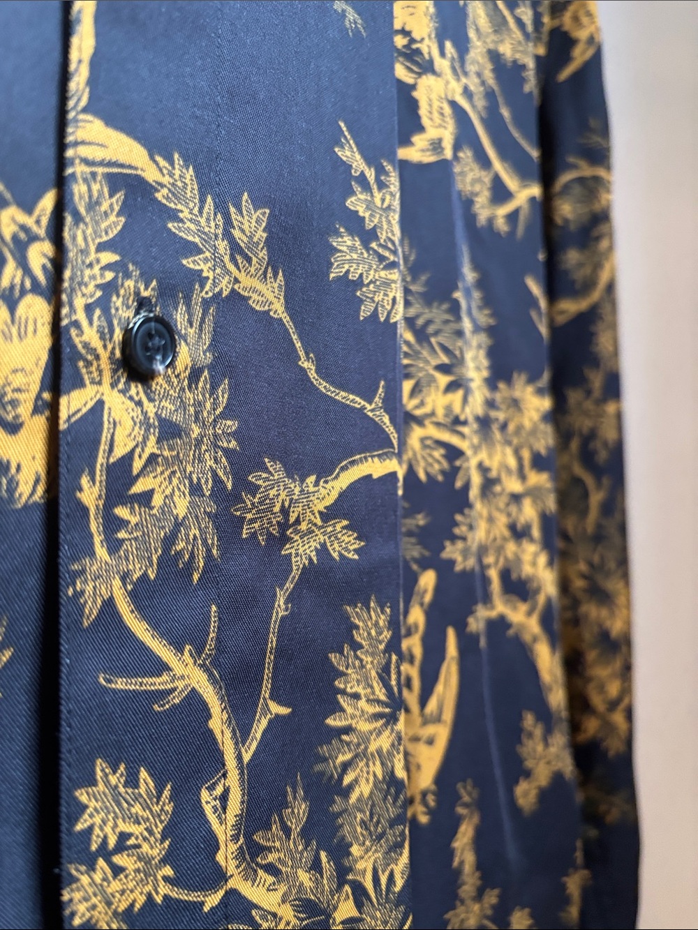 Scotch & Soda Bird Print Camp Collar Shirt Men’s M Lyocell - Picture 3 of 7